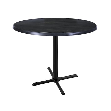 36 Tall In/Outdoor All-Season Table,36 Dia. Black Steel Top